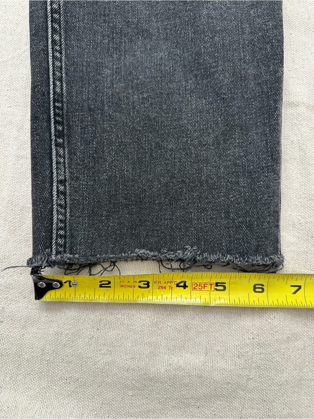 Everlane Washed Black The Cheeky Jean High Rise Raw Hem Ankle Crop Straight 28 - Picture 8 of 9